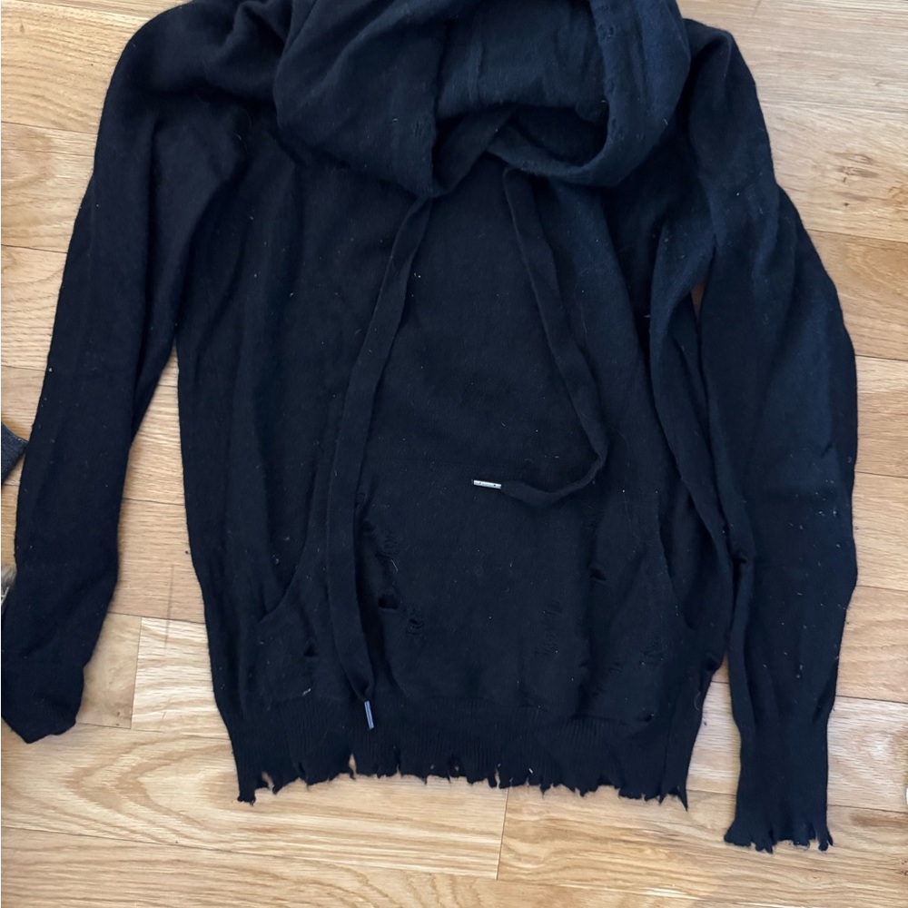 Black Distressed Hoodie